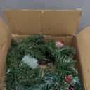 3 Ft Artificial Christmas Mailbox Swag, Pre-lit Mailbox Christmas Decorations with 30 Warm White & Multicolored LED Lights Red Berry Clusters Pinecones 8 Lightmodes Timer for Xmas Holiday Home Decor