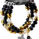 Newlibery Bracelet Beaded Bands for Women Compatible with Apple Watch Band 42mm 44mm 45mm 46mm 49mm Fashion Handmade Boho Elastic Stretch Strap for iWatch Series 10/ 9/ 8/ 7/ 6/ 5/ 4/ 3/ 2/ 1/ SE/ Ultra 1 2