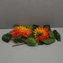 Hollyone 3Pcs Orange Fake Dahlia Flowers Fall Flowers Artificial for Decoration Silk Flower with Long Stem 28" Floral Arrangements Bouquets Autumn Faux Dahlias Centerpieces Fall Decorations for Home