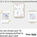 6Pcs Christian Floral Poster Wall Art Inspirational Bible Verses Flower Market Psalm Quotes Painting Picture Wall Decor Blue Bow Aesthetic Canvas Print Artwork for Bedroom Church Home Decoration