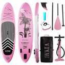 Inflatable SUP Board, Stand Up Paddling Board Equipped with 3-Piece Adjustable Aluminum Paddle + Hand Pump, 320 × 81 × 15 cm