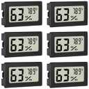 Humidity Meter Indoor Thermometer 6-Pack Mini Digital Thermometer Hygrometer Indoor Temperature Humidity Meters Gauge LCD Display Fahrenheit () for Greenhouse, Reptile Tank, Cellar, Closet