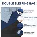 Double Sleeping Bag for Adults Kids - Lightweight 2 Person Sleeping Bag with Pillow, Queen Size Waterproof Camping Sack Two Person for Girls, Boys, Youths, Teens, Compact for Cold Weather & Warm