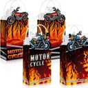 Chiisong 16 Pcs Motorcycle Party Decorations Motorcycle Party gift Bag Candy Goodie Favor Bags with Handle Biker Birthday Baby Shower Supplies