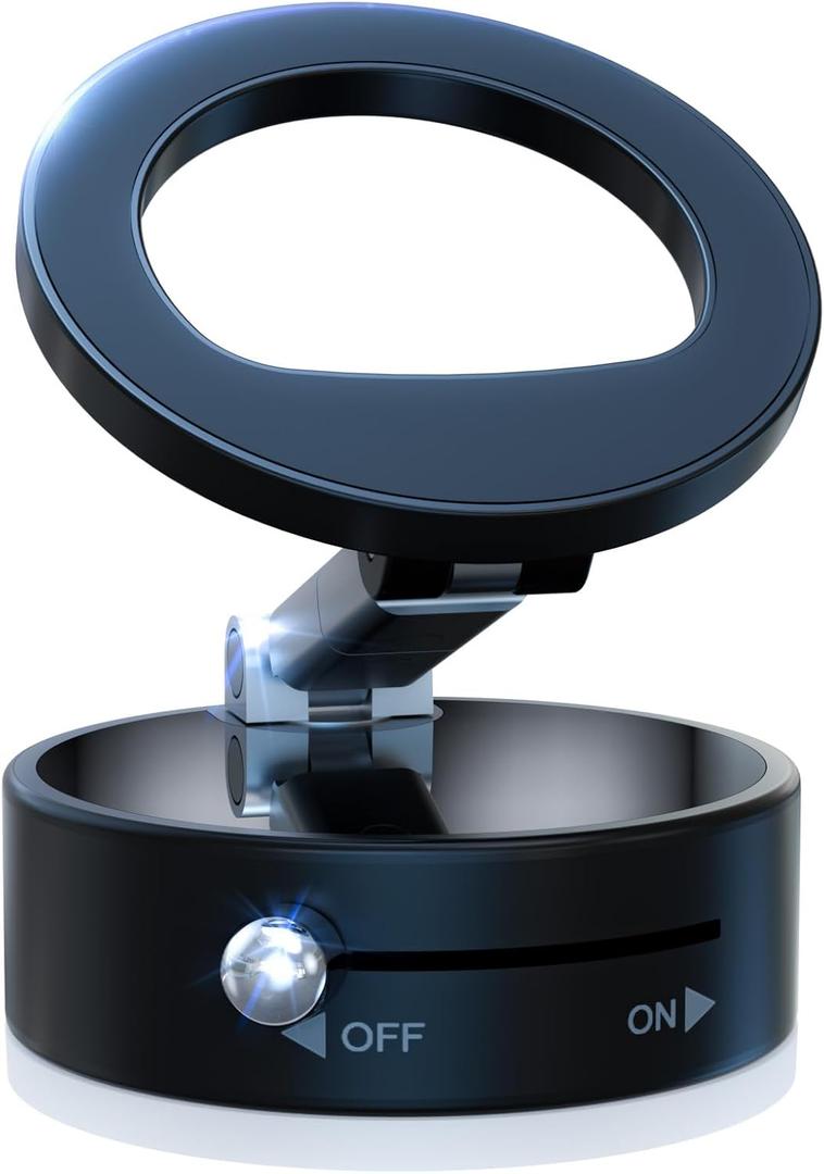 Magnetic Phone Holder for Car Super Magnet, 360Adjustable Portable Foldable Phone Mount for Dashboard/Gym/Mirror/Shower, Compatible with iPhone 16 Pro Max/15/14/13/12 & Android Magsafe Case (Black)