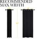 NICETOWN Halloween Pitch Black Solid Thermal Insulated Grommet Blackout Curtains/Drapes for Bedroom Window (2 Panels, 42 inches Wide by 63 inches Long, Black)