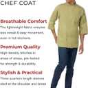 Chef Works Men's Morocco Chef Coat (Green, Size XL)