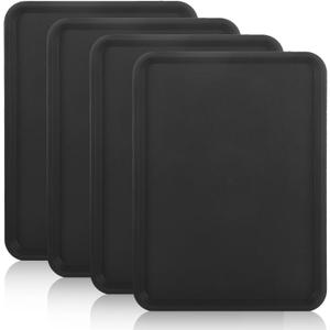 4 Pack 16 x 12 Inch Boot Trays for Entryway, Waterproof Shoe Mat Tray with Raised Edge, Outdoor Multi-Purpose Shoe Tray for Boots Shoes Garden Pets-Dark Gray