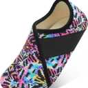 Besroad House Slippers for Women Men Comfy Barefoot Slippers Sock Furry Slip On House Shoes with Soft Rubber Sole for Bedroom Home Travel Yoga (10.5-11 Women/9-9.5 Men, Multi Tiedye)