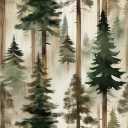 Vintage Brown Forest Tree Wallpaper Self Adhesive Peel and Stick Watercolor Whimsical Mountain Botanical Leaf Paper Removable Waterproof for Bedroom Renter Friendly 17.71"x 236.2"
