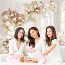 White Sand Metallic Champagne Gold Balloons Garland Arch Kit,152PCS White Nude Balloons with Clear Balloons for Birthday Boho Wedding Baby Shower Bridal Shower Engagement Anniversary Decorations