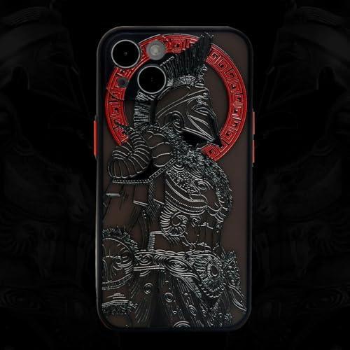 TRADAY Cool Gladiator Phone Case Compatible with iPhone 16 with 3D Embossed Clear Frosted Trendy Phone Case