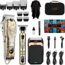 Hair Clippers Set for Men, Hair Clipper Trimmer with LED Display, Professional Cordless Hair Clipper Shaver Beard Trimmer, Hair Cutting Machine for Men, Holiday Gift for Him Father's Day Gift