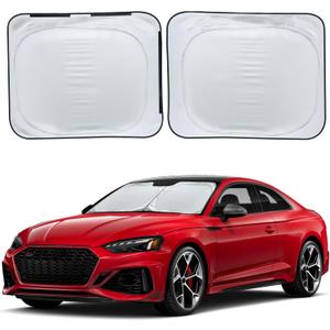 Detachable Windshield Sun Shade for Car |Foldable Sun Shade for Car Windshield | Premium Reflective and Durable Dual Layer Design | Blocks UV Rays and Heat, Universal Fit - Medium 64"x34" (Square)