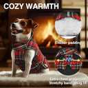VIVAGLORY Softjoy Dog Coat, Dog Jacket for Winter & Christmas, Coat with Harness Hole, Reversible Plaid Checkered Warm Fluffy Heavy Duty for Puppy, S, Red (S: 18-24in (Chest Girth))