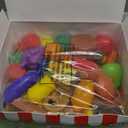 Jaxojoy 122 Piece Pretend Food Set for Kids - Food Toys for Kids Kitchen Set - Pretend Play Kitchen Accessories and Playset for Interactive and Imaginative Activities