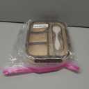 EASYFUN Bento Box Adult, Lunch Box, 4-Compartment Lunch Containers, Drop-Proof, Dishwasher Safe & Made with BPA-Free Materials(Khaki)