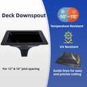 7PCS Black Downspouts for Under Deck Drainage System, PE Deck Downspouts Use for 12"&16" Joist Spacing