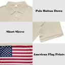 Golf Shirts for Men 2 Pack Print American Flag Short Sleeve Dry Fit Moisture Wicking Performance Polo Shirts (XXXL)
