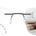 Photochromic Bifocal Reading Glasses Titanium Frameless Men's Reading Glasses UV400 Anti-blue Light Glasses