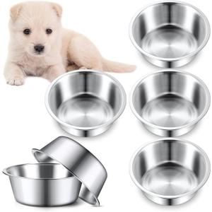 Yahenda 1 Piece Stainless Steel Metal Dog Bowls Bulk Replacement Basic Thickened Pet Bowls for Small Medium Large Dogs, Dishwasher Safe(6.9 Inch)