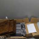 HOOBRO 5-Tier Corner Shelf Stand, Corner Square Rack Display Shelf, Tall Storage Plant Stand, Bookcase for Small Spaces, Living Room, Home Office, Kitchen, Rustic Brown and Black BF50CJ01