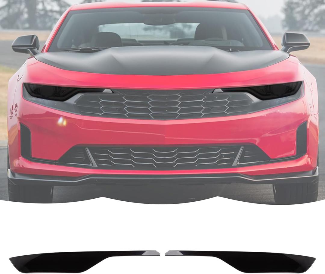 RT-TCZ Smoked Black Headlights Lamp Cover Guard Trim Decoration Accessories Compatible with Chevrolet Chevy Camaro 2019-2023