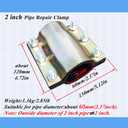 Water Pipe Repair Clamp,OD of The Applied Pipe is about 2.37 inch,Leak Sealer for Pipes and Plumbing,Length 4.72 inch,Suitable for PE/PPR/Steel/Iron Pipe,Bronze