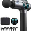 Muscle Massage Gun  99-Speed Deep Tissue Massage Gun with LCD Touchscreen, 8 Heads, Quiet Motor, Rechargeable & Carrying Case for Workout Recovery and Relaxation
