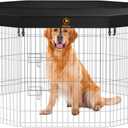 PJYuCien Mesh Top Cover - Fits 8 Panels 24 Inch Width Plastic/Metal Pet Pen Octagonal Dog Playpen (Note: Only Pen Top Cover, NO PLAYPEN) (Black)
