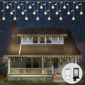 White 5MM Led 26.4ft White Wire Snowflake wit