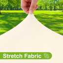 Smiry Round Spandex Tablecloth, Elastic Fitted Washable Tablecloths for 36"-44" Tables, Waterpoof Stretch Picnic Table Cover for Dining, Indoor and Outdoor, Beige