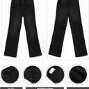 GRAPENT Womens Flare Jeans High Waisted Wide Leg Baggy Jean for Women Stretch Denim Pants, Black, Medium