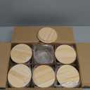 SHOWIN 18 OZ Thick Candle Jars for Making Candles 6 Pcs, Empty Jars with Wood Lids for Candle Making, Sample Container,Clear