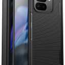 for Google Pixel 9 Pro Fold Case with Screen Protector & Hinge Protection, Slim Fit Shockproof Lightweight Durable Hard PC Cover Protective Phone Cover Case for Pixel 9 Pro Fold 2024, Black