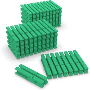 100 Pack Clothes Pins Wooden 2.9 Inch, Clothespins Wood Colorful Clothing Pins for Crafts Classroom Pictures (Green)