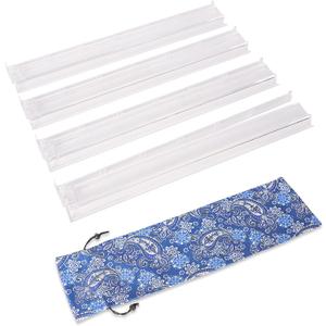 Mahjong All-in-One Tile Rack & Pusher with Bag, Clear Acrylic Mahjong Combo, Modern American Majiang, Set of 4, White