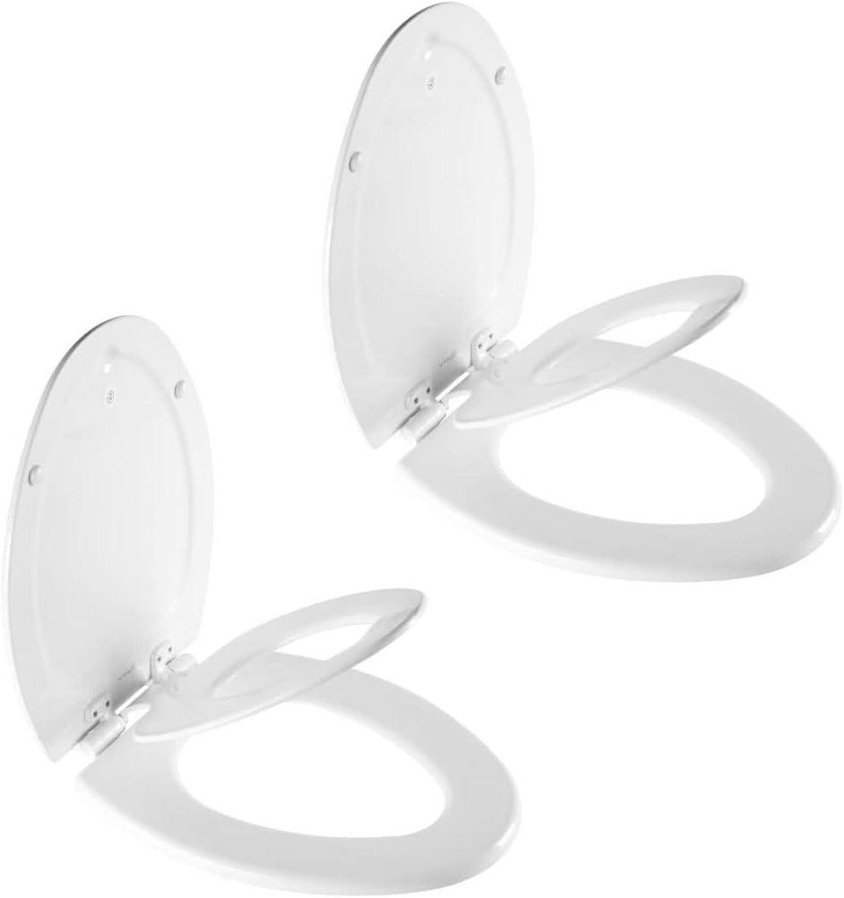 Mayfair NextStep2 Toilet Seat with Toddler Potty Training Seat Built-In, Slow Close, Easy Clean, Magnetic Removable Kids Seat, Made in USA, ELONGATED, White, 1-Pack