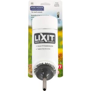 Lixit Wide Mouth BPA-Free Cage Water Bottles for Rabbits, Ferrets, Guinea Pigs, Rats, Chinchillas, Hamsters, Mice, Hedgehogs, Gerbils and Other Small Animals. (Translucent, 16 Ounce)