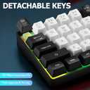 Guiheng Wired Portable 60% Mechanical Gaming Keyboard,RGB LED Backlit Compact 68 Keys Mini Wired Office Keyboard with Red Switch for Windows Laptop PC Mac - White