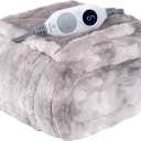 Westinghouse Electric Throw Blanket, Faux Fur Heated Blanket with 6 Heating Levels & 2-10 Hours Auto Off, Soft Cozy Sherpa Heated Blanket Washable Blanket (50" x 60" Throw Size, Light Grey)