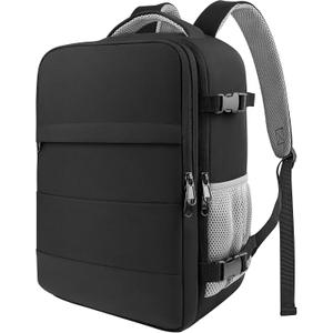 HOTOR Travel Backpack - Flight Approved Travel Bag for Men and Women, Carry on Luggage for 15.6" Laptop and Travel Essentials for Work, Business, Weekender, College 11.8"x7.9"x17.3" (Black)