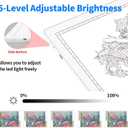 A4 Rechargeable Light Pad with Carry Bag, KOBAIBAN Wireless Magnetic Tracing Light Box, 5-Level Brightness LED Light Board, Cordless Battery Powered Light Drawing Table for DIY Diamond Painting(White)