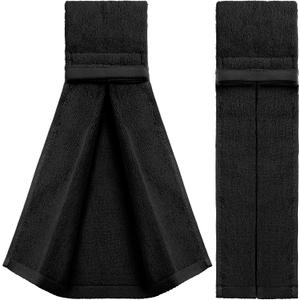 Shimeyao 2 Pcs Cotton Sports Football Towel with Closure Pitching Football Sweat Towel for Sports Gym Men Women Accessories(Black,Classic)