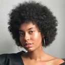 Afro Wig - Short Kinky Curly Human Hair Wig, Glueless & Ready-to-Wear, Perfect for 70s Cosplay & Daily Use, 1B
