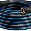 Heavy Duty 5/8 in x 25FT Non-Expandable Garden Hose, Lightweight Rubber Hybrid Water Hose, Kink Resistant Flexible & Durable, Leak-Free 3/4" Brass Male to Female Fittings for Lawn Patio