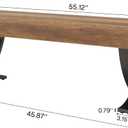 Tribesigns Entryway Shoe Bench, 55-Inch Wooden Shoe Bench with Metal X-Shaped Legs, Industrial Long End of Bed Stool with Seating for Bedroom, Living Room, Hallway, Porch, 13.77'' W X 55.11'' L X 17.71'' H