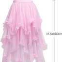 C-ZOFEK Women's Tulle Skirt, High Low Ruffle Layered Fairy Skirt for Dress Costume(Multicolor) (Pink)
