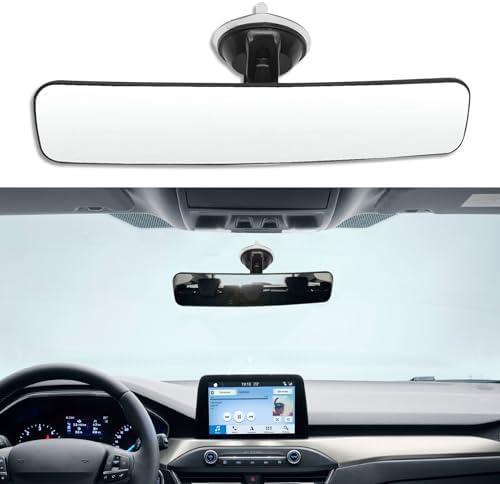 RGOAANC Car Rear View Mirror with Suction Cup, 360 Degrees Adjustable Reduce Blind Spots, Anti Glare Wide Angle HD Auto Inside Rearview Mirror Car Accessories Universal for Vehicle, Truck, SUV, Boat