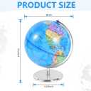 KISEER 8 Inch World Globe Rotating Earth Spinning Globe with Heavy Metal Stand for Kids Geography Classroom Education or Office Home Decorations